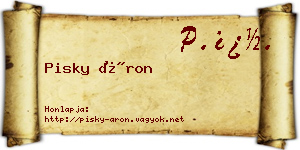 Pisky Áron névjegykártya