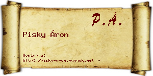 Pisky Áron névjegykártya